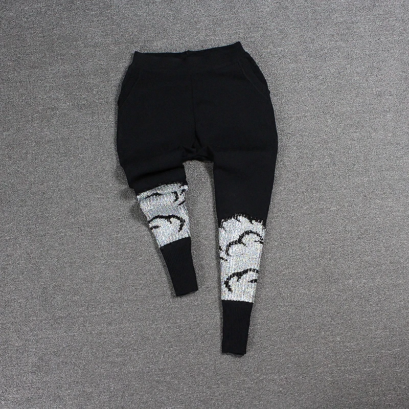 2019 женский спортивный костюм вышитый пуловер с длинными рукавами свитер + штаны