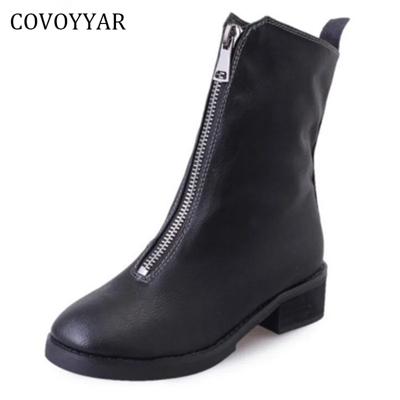Covoyar/ботильоны в британском стиле на молнии спереди Женская обувь Коллекция 2017