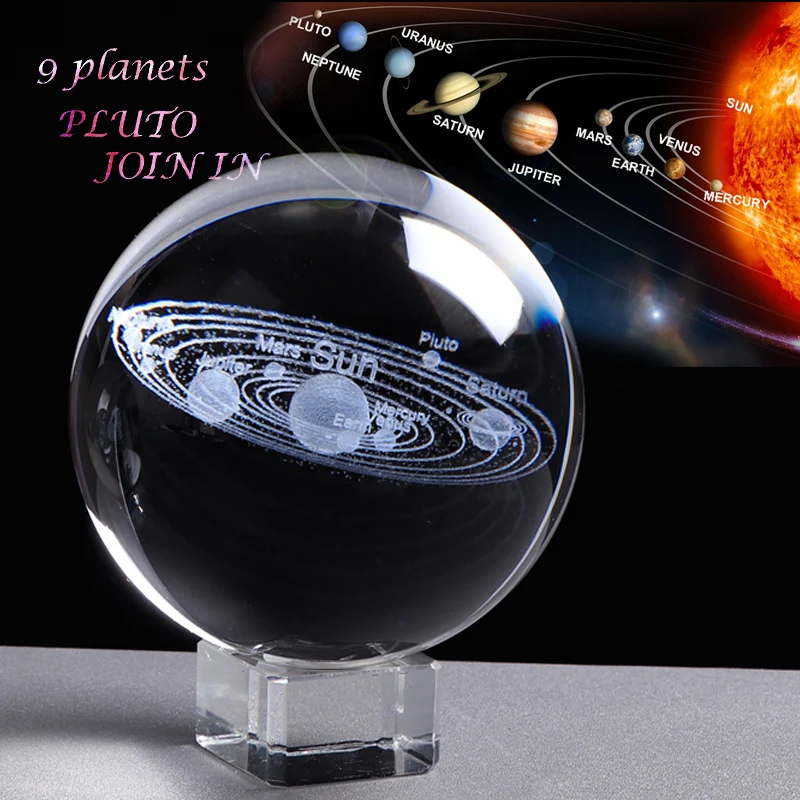 3D Хрустальный шар для солнечной системы стеклянный украшения дома аксессуары