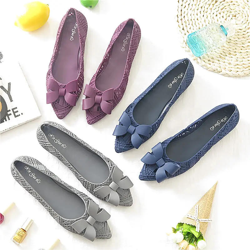 Женские сандалии Melissa на плоской подошве прозрачные с бантом новинка 2020 | Обувь