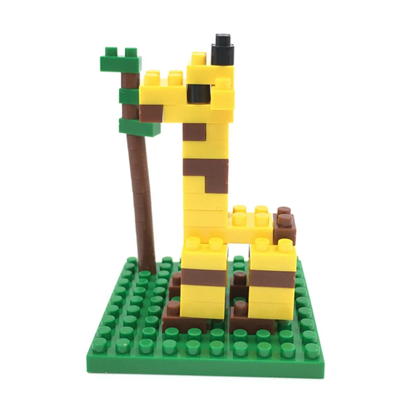 Лидер продаж LOZ простой уровня Симпатичные Модель жирафа Micro Размеры