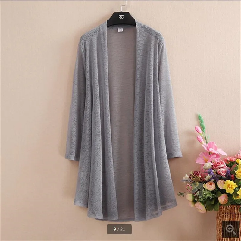 YAGENZ Large size Women's clothing Knitting cardigan High quality Cotton and linen Thin gauze Prevent bask in clothes BN2125