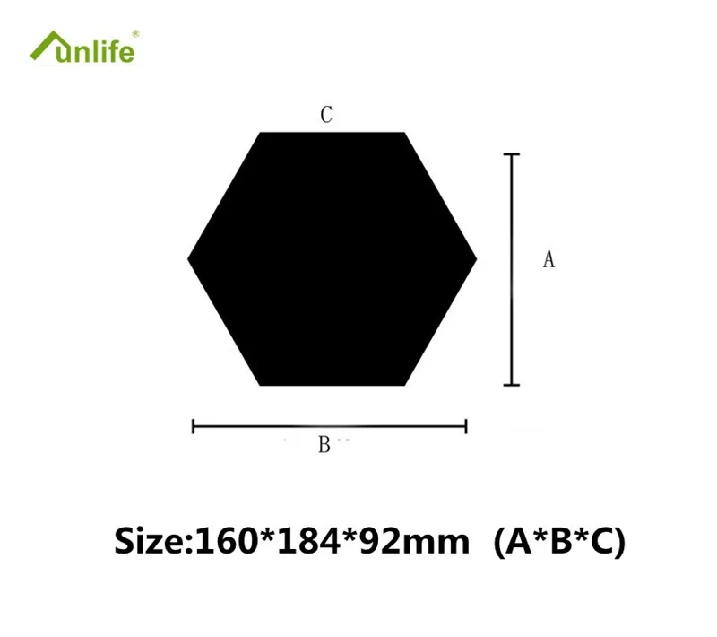 Funlife(TM) Геометрическая Шестигранная Зеркальная Наклейка на стену, 16x18 см 7 шт. Экстра большой DIY домашний декор, увеличение гостиной, съемная безопасность