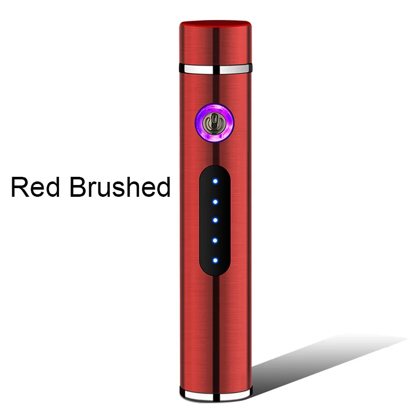 Плазма USB Зажигалка двойная дуга для сигарет курения электронный перезаряжаемый подарок для друзей - Цвет: red brushed