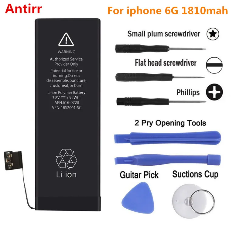 Antirr iP6G Новая батарея 0 цикла OEM нейтральная герметичная посылка для Apple iPhone 6 6G iPhone6 батарея мобильного телефона 1810mah#25