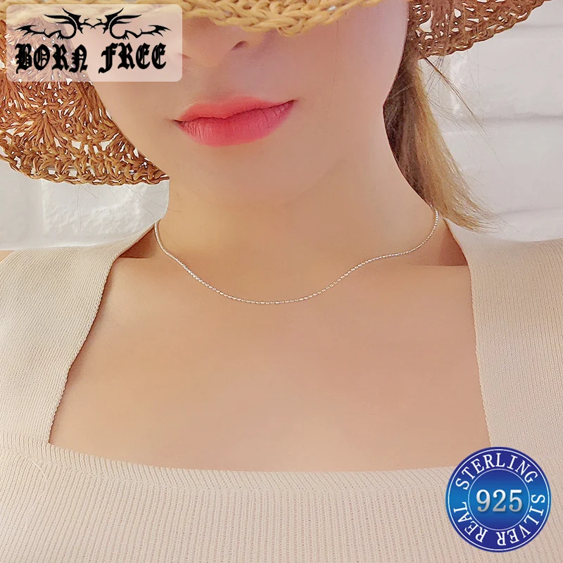 Колье argent цепочка из серебра 925 безшейный женский Чокер-колье collares dame аксессуары bijoux femme para lot ожерелья
