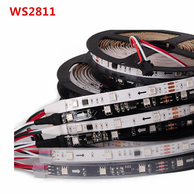 1/4/5 м Водонепроницаемый RGB Светодиодные полосы света WS2811 IC WS2812 WS2812B мечта Цвет 5050smd