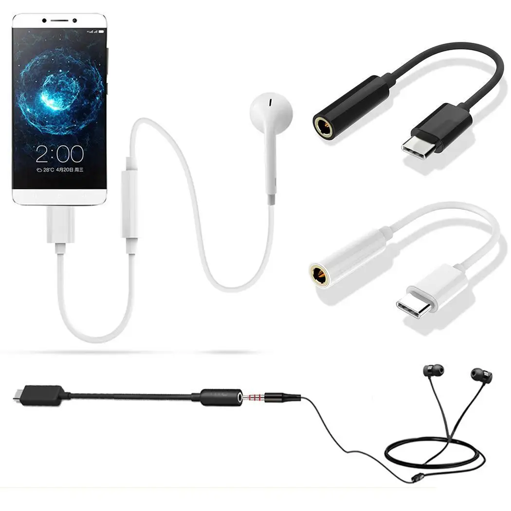 Мобильный кабель для наушников 4 3 5 мм наружных черных данных Белый дюйма