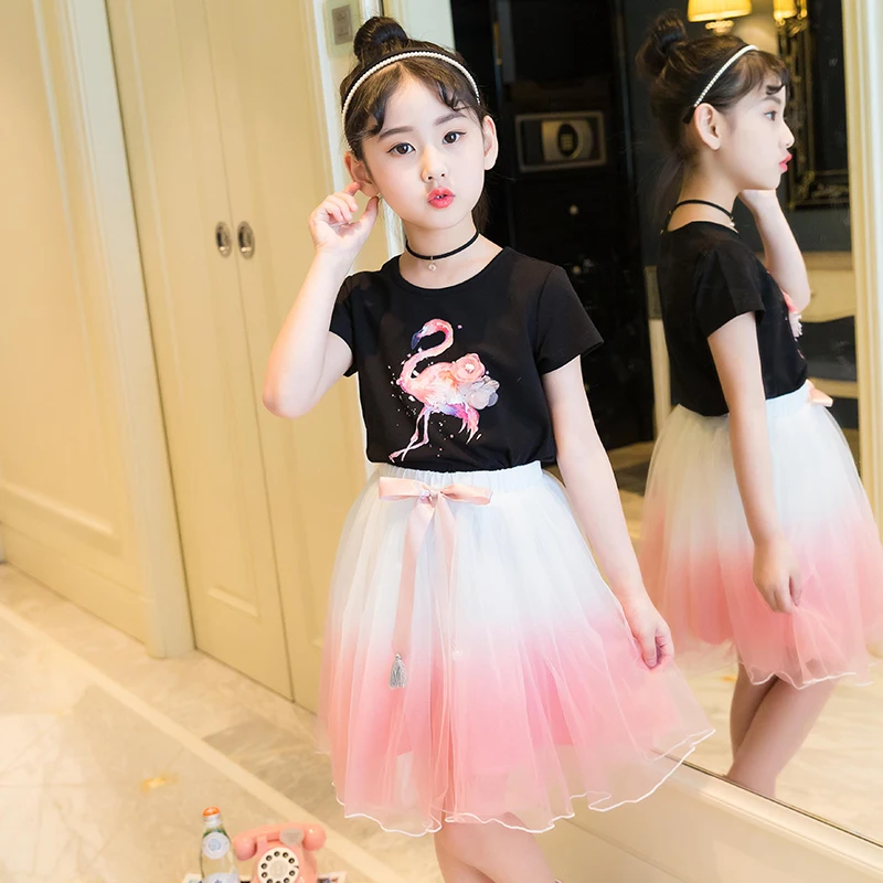 Костюм из двух предметов с изображением фламинго повседневные праздничные