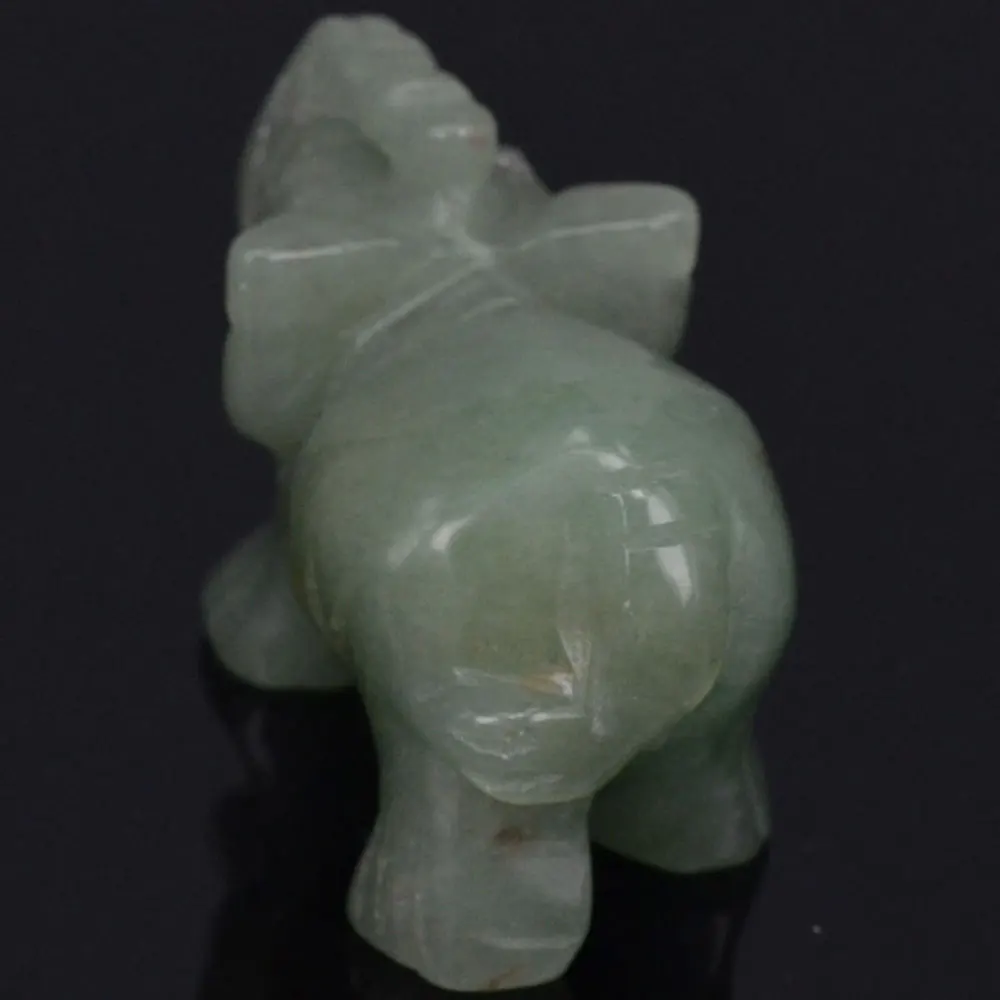 Натуральный зеленый авантюрин слон резная фигурка каменная чакра