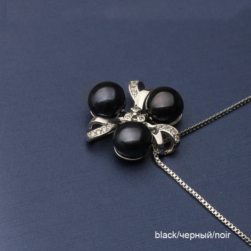 black pearl pendant Настоящая 925 Серебряная подвеска с жемчугом Женская, красочное Настоящее натуральное пресноводное жемчужное ожерелье подарок на день рождения для девочки - Цвет камня: black pearl pendant