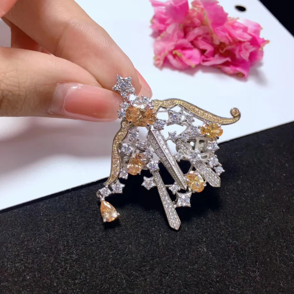 Женская Винтажная брошь значок Стрелец из серебра 925 пробы|Украшения для волос