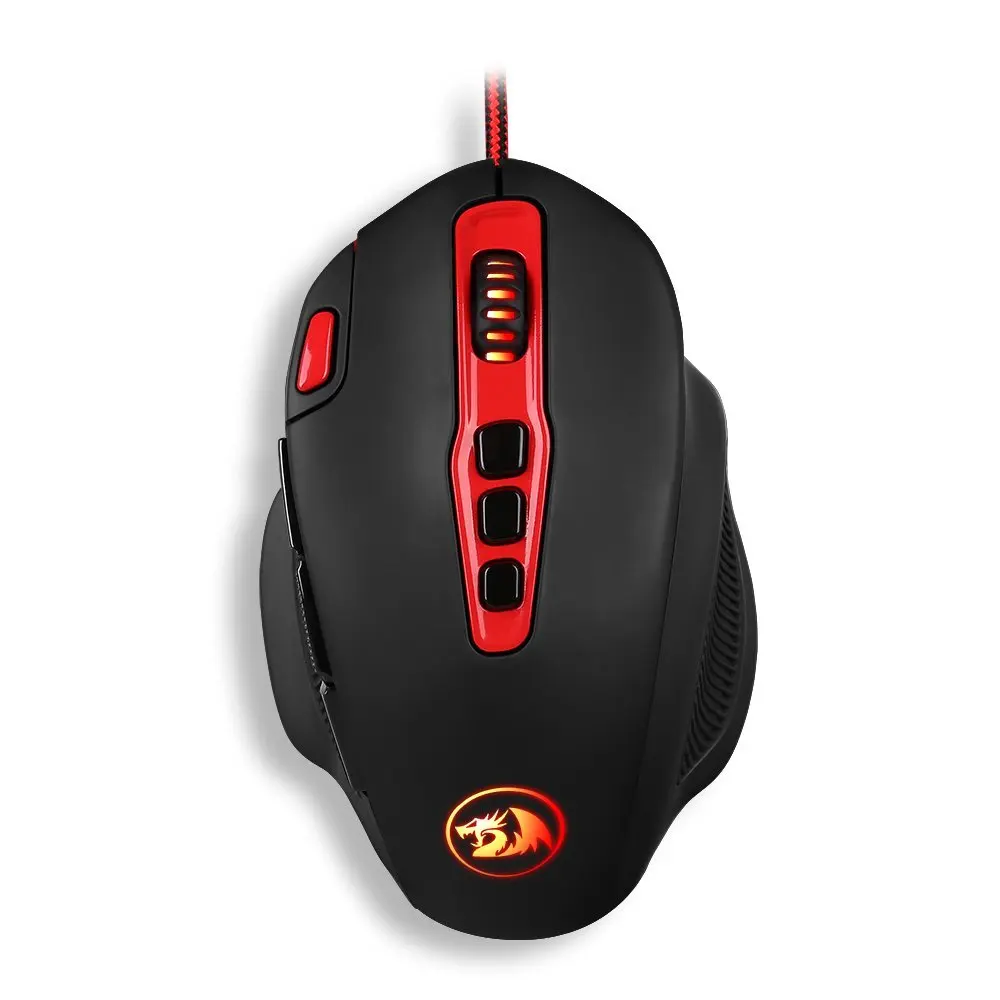 Программируемая игровая мышь Redragon 14400 dpi с боковыми кнопками Регулируемый Вес светодиодный с подсветкой высокоточная геймерская мышь M805 - Цвет: Черный