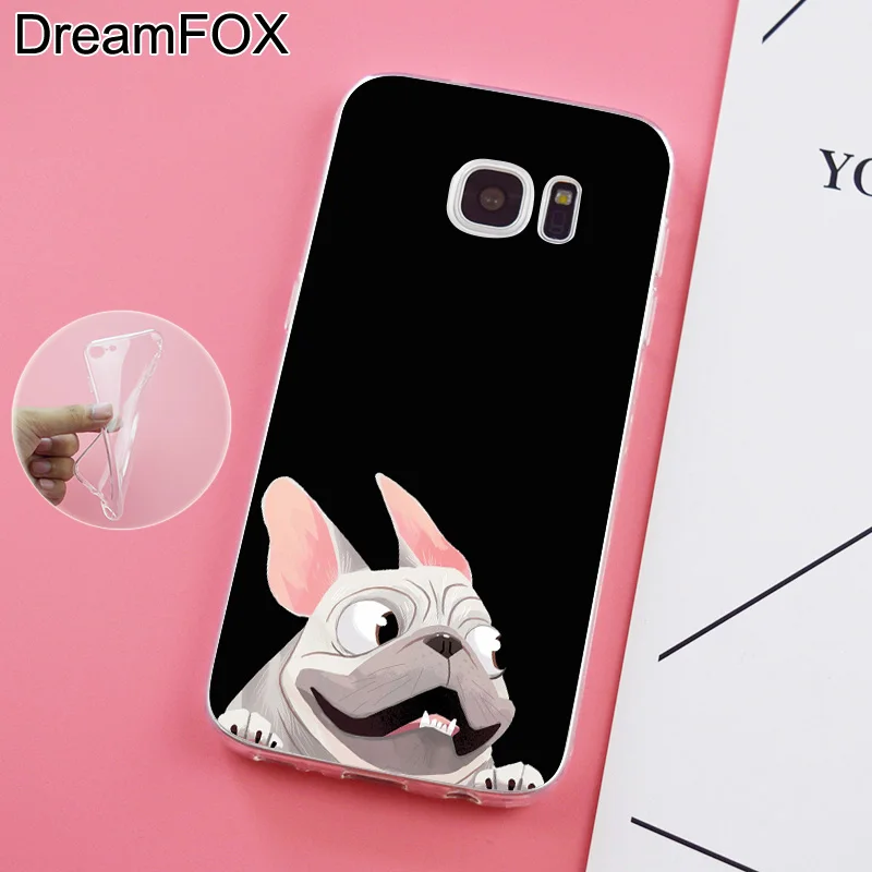DREAMFOX K055 cute dog Soft TPU Silicone Case Cover For Samsung Galaxy Note S 6 7 8 9 Edge Plus Grand Prime |