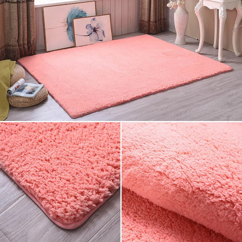 Washable Children Crawling Pad Home Living Room Bedroom Decorative Carpet Simple Solid Color Mat Baby Play Mat Children's Rug