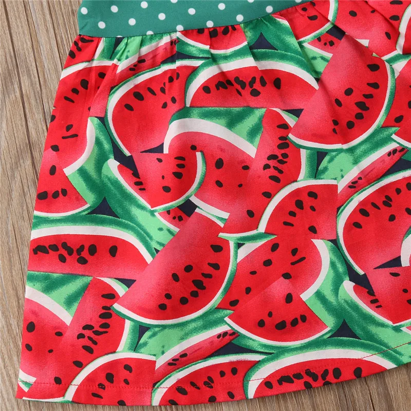 2018 Watermelon Print Toddler Infant Kid Baby Girl Princess Dress Party Wedding Pageant Tutu Dresses Clothes | Мать и ребенок