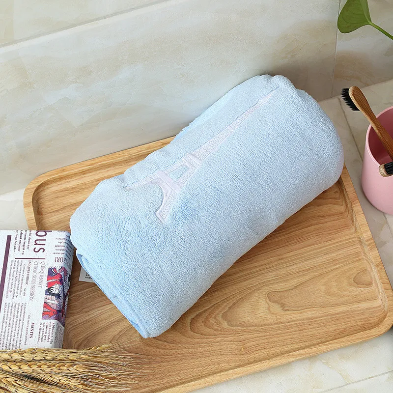 AOKEE 2pc/set Embroidery Coral Fleece Towel Bath Gift Set quick-dry bath set microfibre towel luxury towels 75x150+34x80cm | Дом и сад
