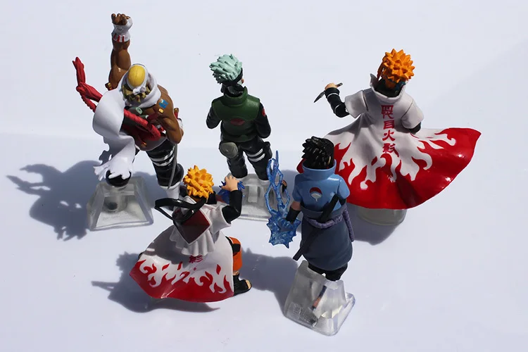 Аниме «Наруто» 1 комплект, на стопу длиной от 10 до 15 см Naruto, Shippuden, SASUKE Uzumaki Naruto кукла kakashi куклы полный 5 шт., премиальные подарки(1 комплект = 5 шт.), розничная