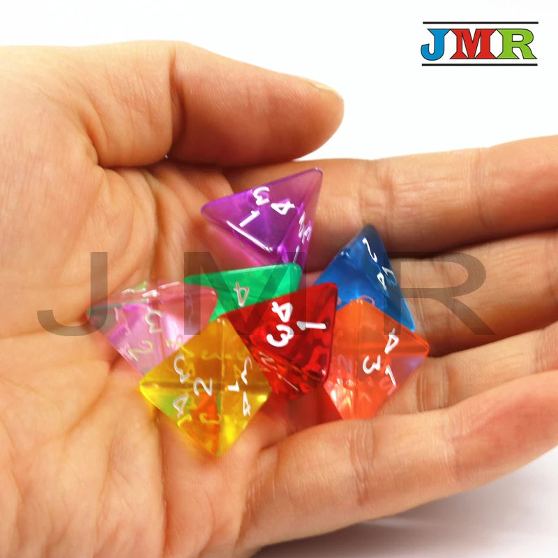 7 шт трпг D4 игральные кости для DnD 4 сторонних игр кубики радужные цвета настольных