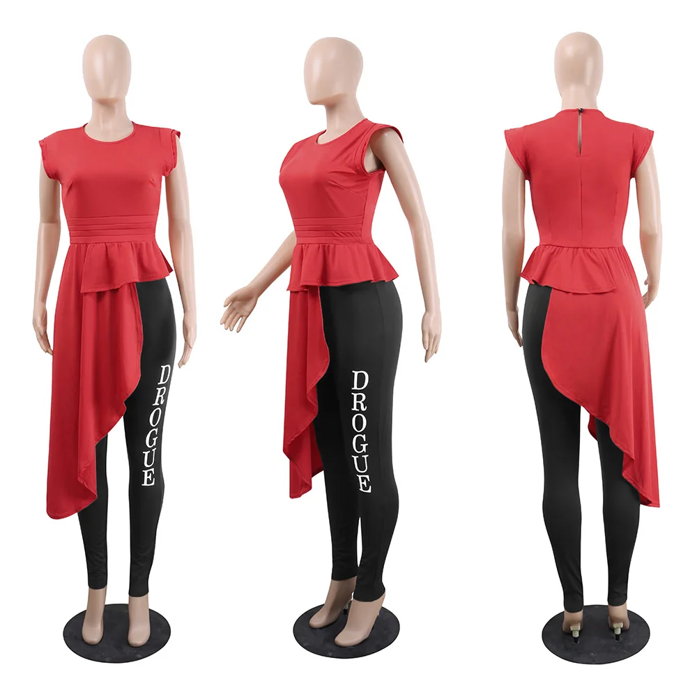 Женская Сексуальная Блузка без рукавов с круглым вырезом и оборками