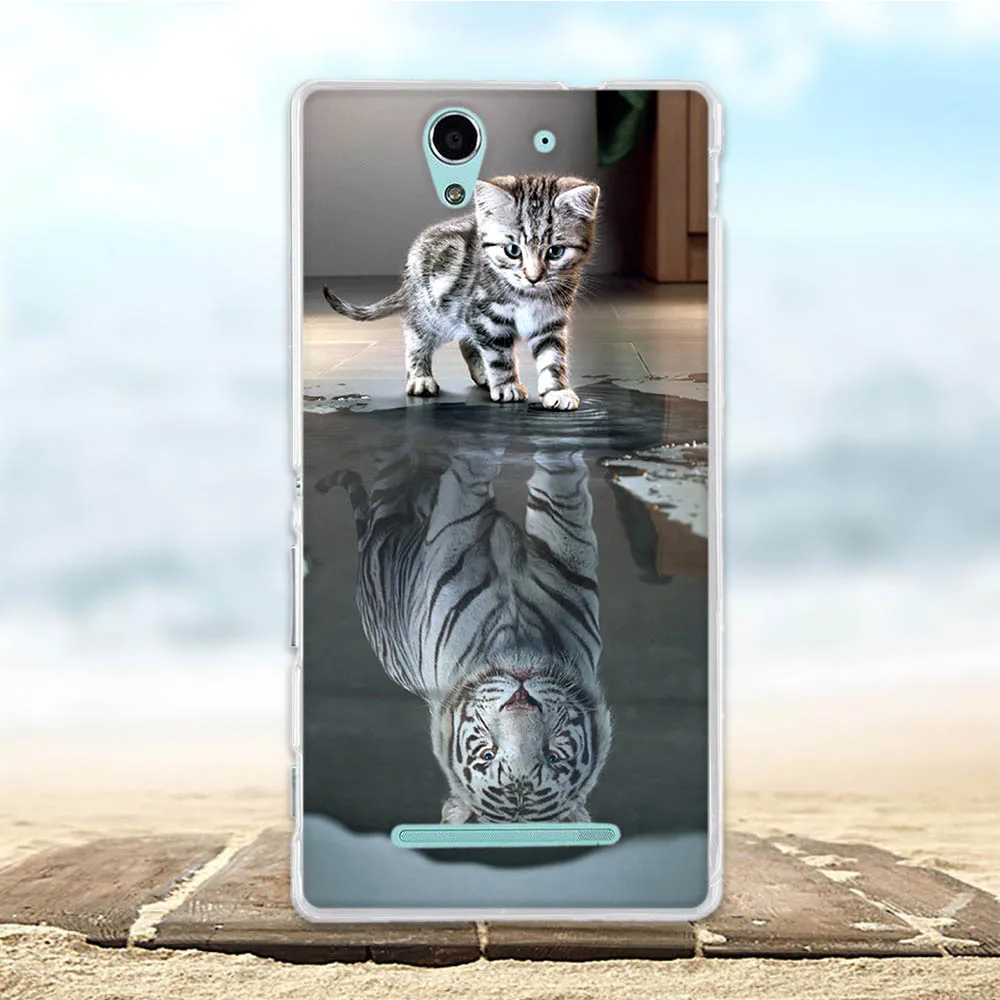 Двойной чехол для Sony Xperia C3/C3 Ультратонкий Мягкий силиконовый с 3d-рисунком C3 D2533 /