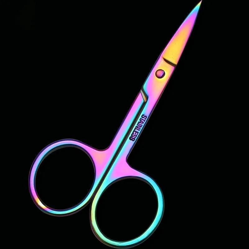 8.7cm*4.5cm Chameleon Curved Head Eyebrow Scissor Makeup Trimmer Facial Hair Remover Manicure Nail Cuticle Tool | Красота и здоровье