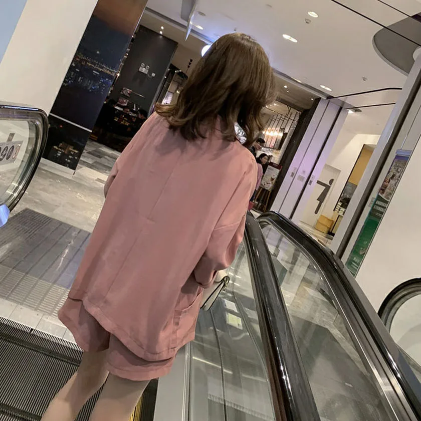 Женский шифоновый костюм из трех предметов Повседневная рубашка с короткими