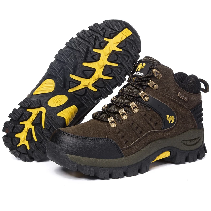 Мужские кроссовки высокого качества для пеших прогулок на толстой резиновой