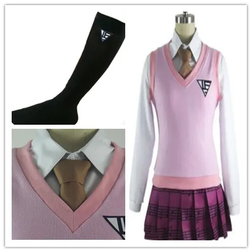 Аниме Danganronpa V3 Akamatsu kaede, костюм для косплея, Униформа, юбки для девочек и женщин, платье для косплея на Хэллоуин, наряды