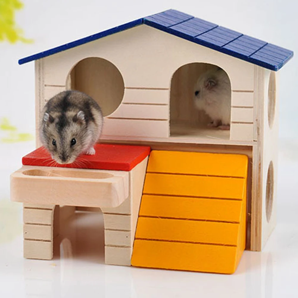 Здание двухслойный хомяк деревянная клетка многофункционал мебель вилла товары