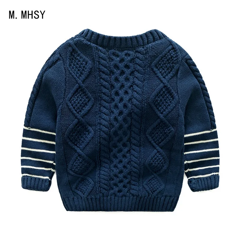 Дети Свитера для мальчиков теплые Джемперы и пуловеры Crewneck мохер пуловер крутить