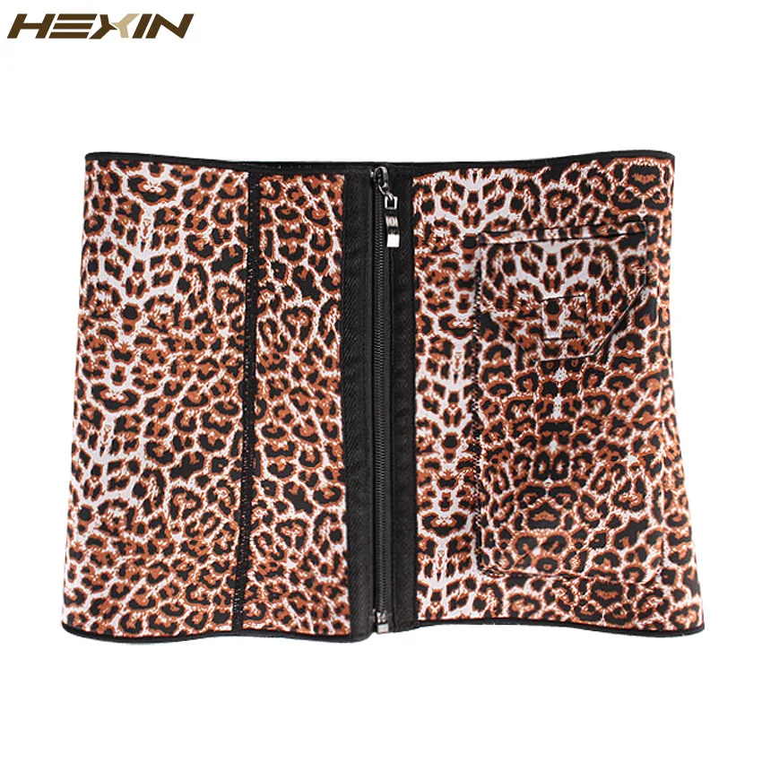 Ремень HEXIN утягивающий на молнии с леопардовым принтом корсет для похудения пояс