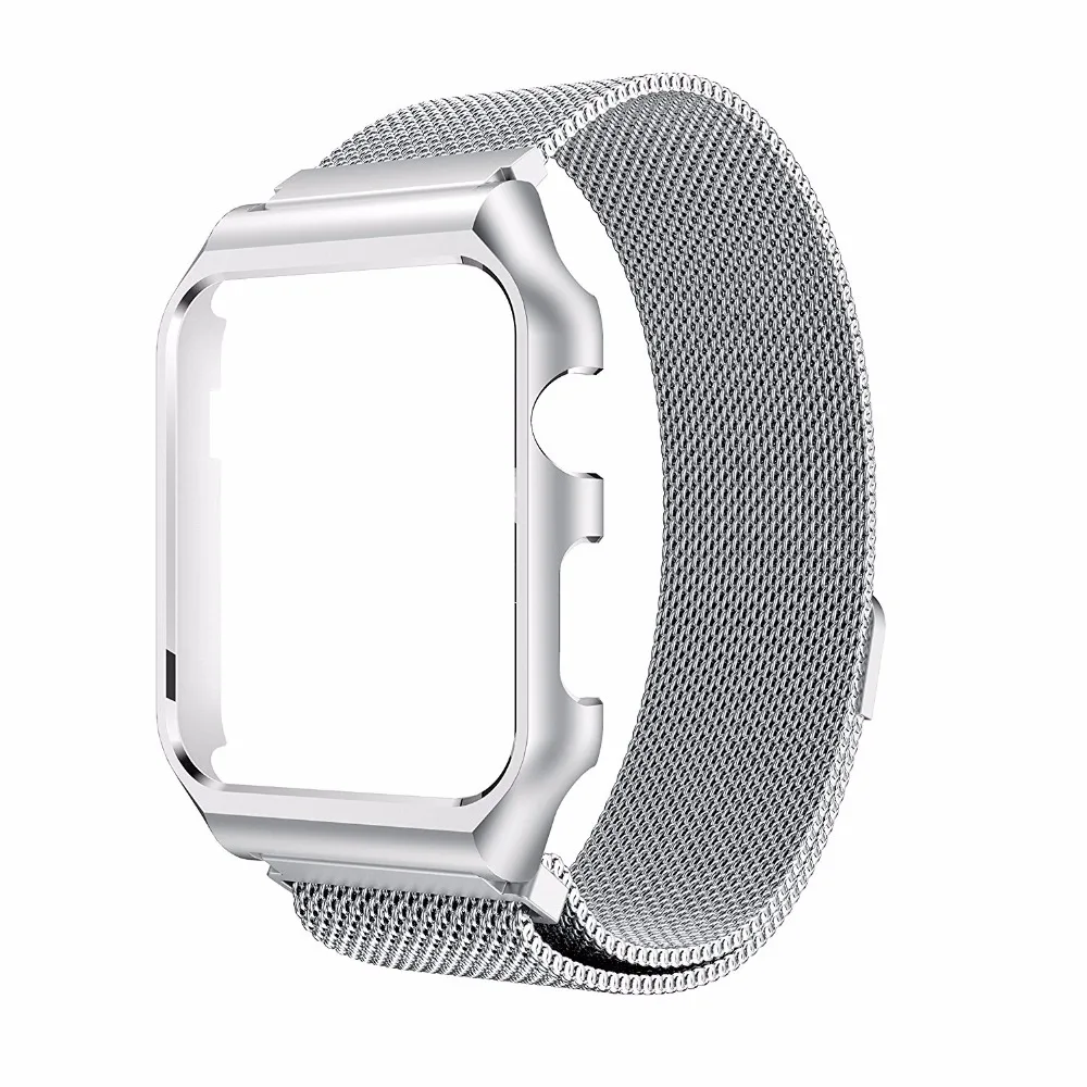 Миланская петля для часов+ металлический чехол для iWatch Apple Watch 38 мм 40 мм 42 мм 44 мм серия 4 3 2 1 браслет из нержавеющей стали магнитный ремешок