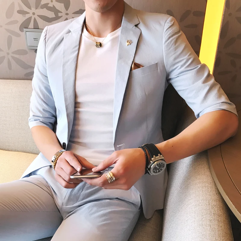 Новинка весна-лето 2019 тонкий маленький блейзер с короткими рукавами в Корейском