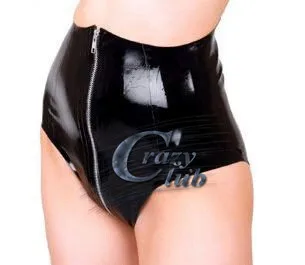 Женское сексуальное черное резиновое фетиш женское нижнее белье брифы для