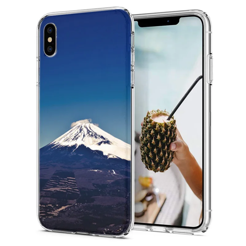 Soft Phone Case For iPhone X XS XR Covers TPU Colorful Silicon Drawing Painted Leaf scenery iPhone6 7 Max E632 |