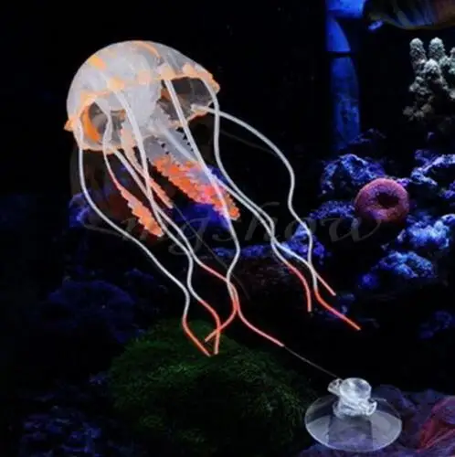 Orange Светящийся эффект искусственные Медузы аквариум украшения для аквариума - Цвет: Orange
