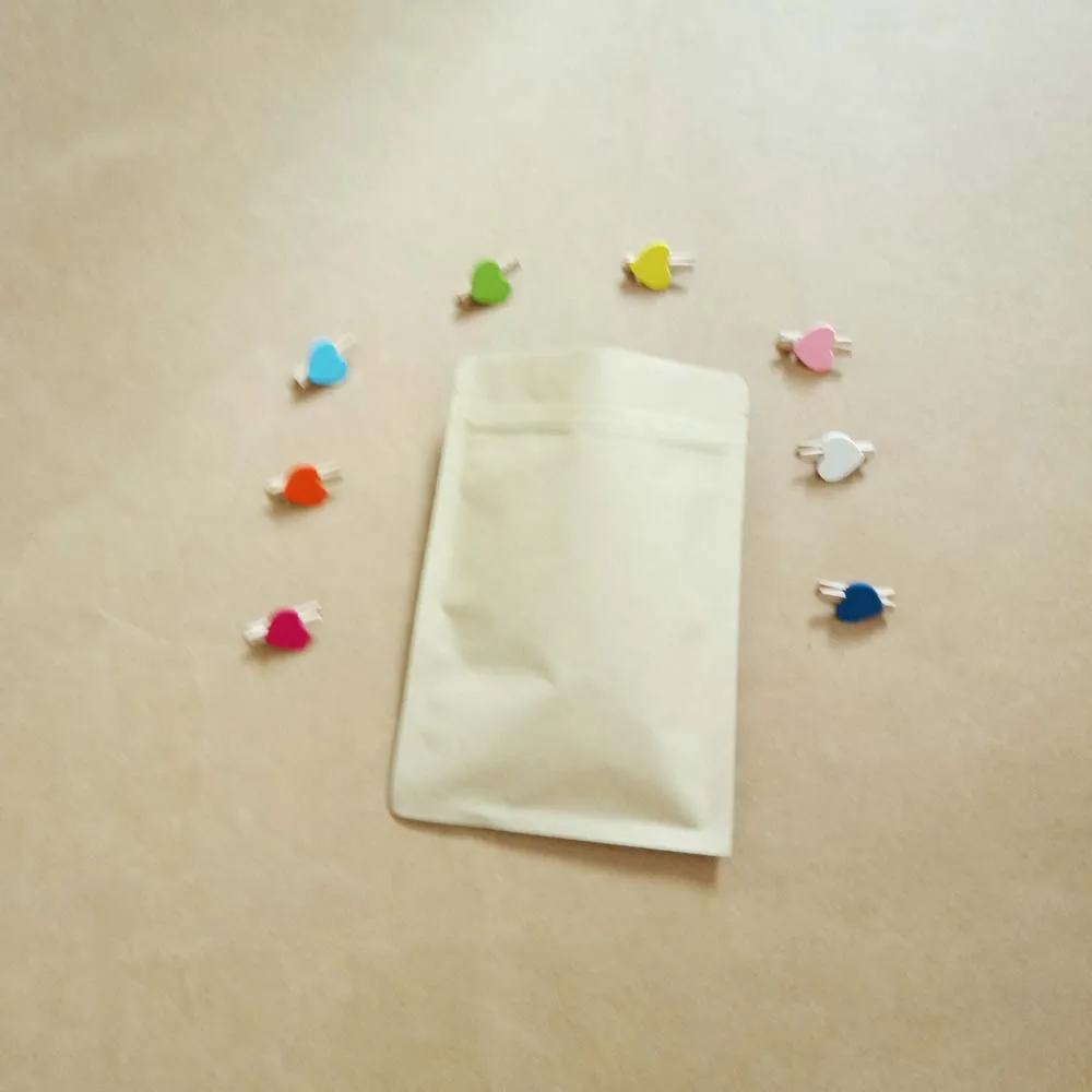 300 шт. коричневые плоские алюминиевые пакеты из крафт-бумаги для