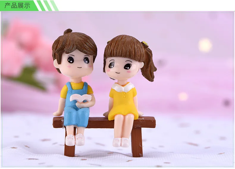 ZOCDOU комплект из 3 предметов, розовый, желтый, чтение кукла для влюбленных парки для свиданий, украшение в виде Пары Статуэтка маленькие статуэтки ручной работы украшение дома