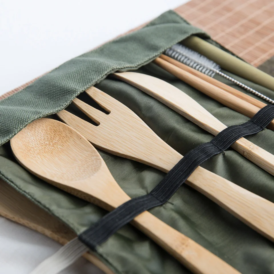 Бамбук Соломки с чистого путешествия эко Портативный многоразовые бамбуковые