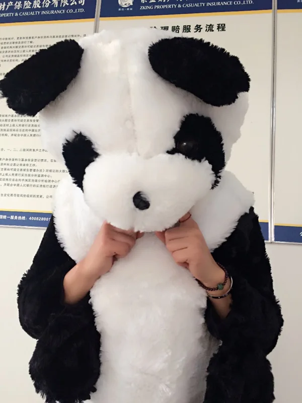 Высокое качество мягкий длинный плюшевый Детский костюм панды комбинезон с