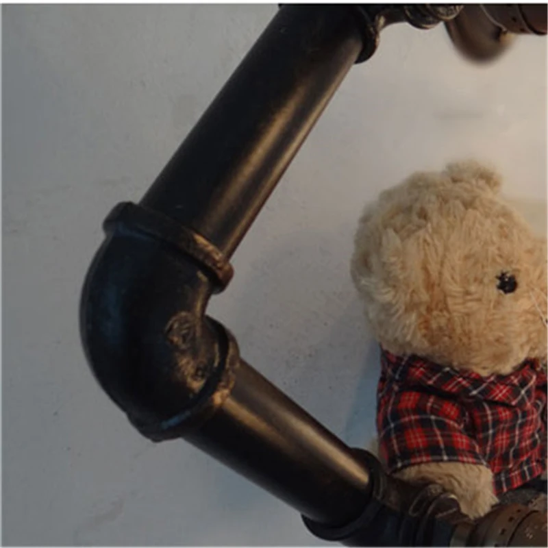 Настенная книжная полка лампы из кованого железа водопроводная труба светильник