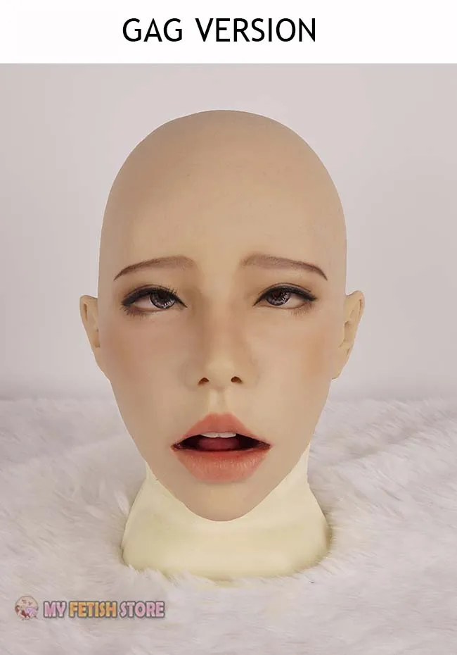 Gag version Poppy) DMS ручной работы мягкий материал силиконовый Полный голова Женский кроссдресс Косплей DMS открытый рот маска с мячом кляп Драг королева - Цвет: Gag version