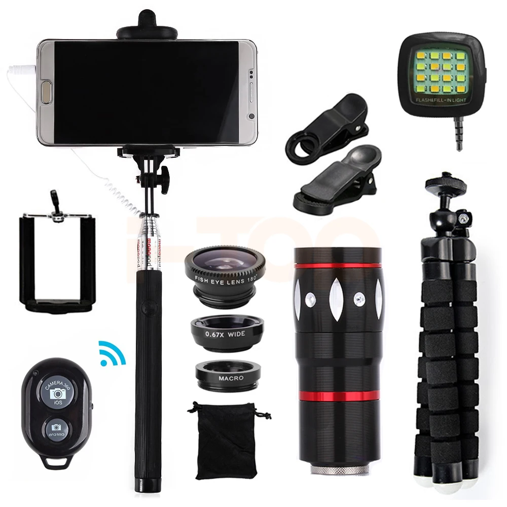 2017 10X зум телеобъектив Fisheye Широкий формат макро Lentes телескоп для Samsung Galaxy J3 A7 A8 Grand