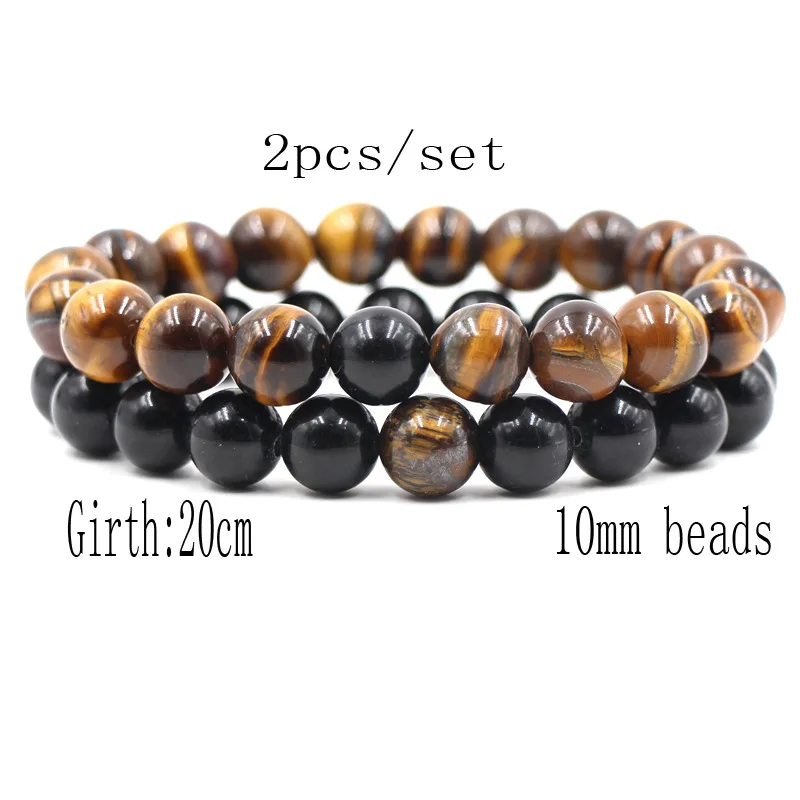 2019 Мода натуральный камень ручной работы яркий браслет с черными бусинами Шарм