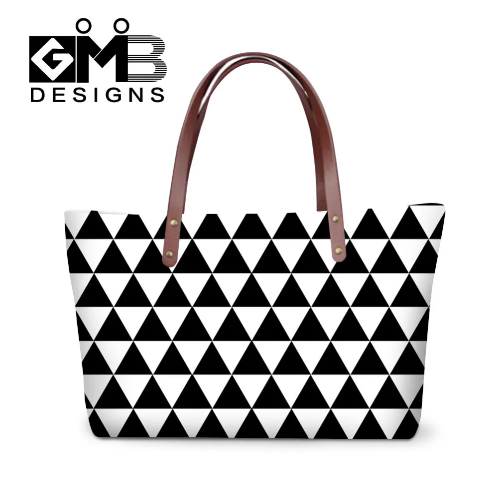 Повседневные женские сумки через плечо с треугольным узором ручные тоут дамские