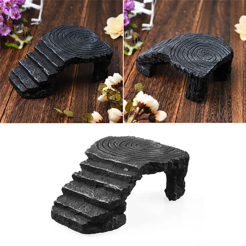 Смола черепаха греющая платформа угловой пандус пещера для рептилий новейший 2017