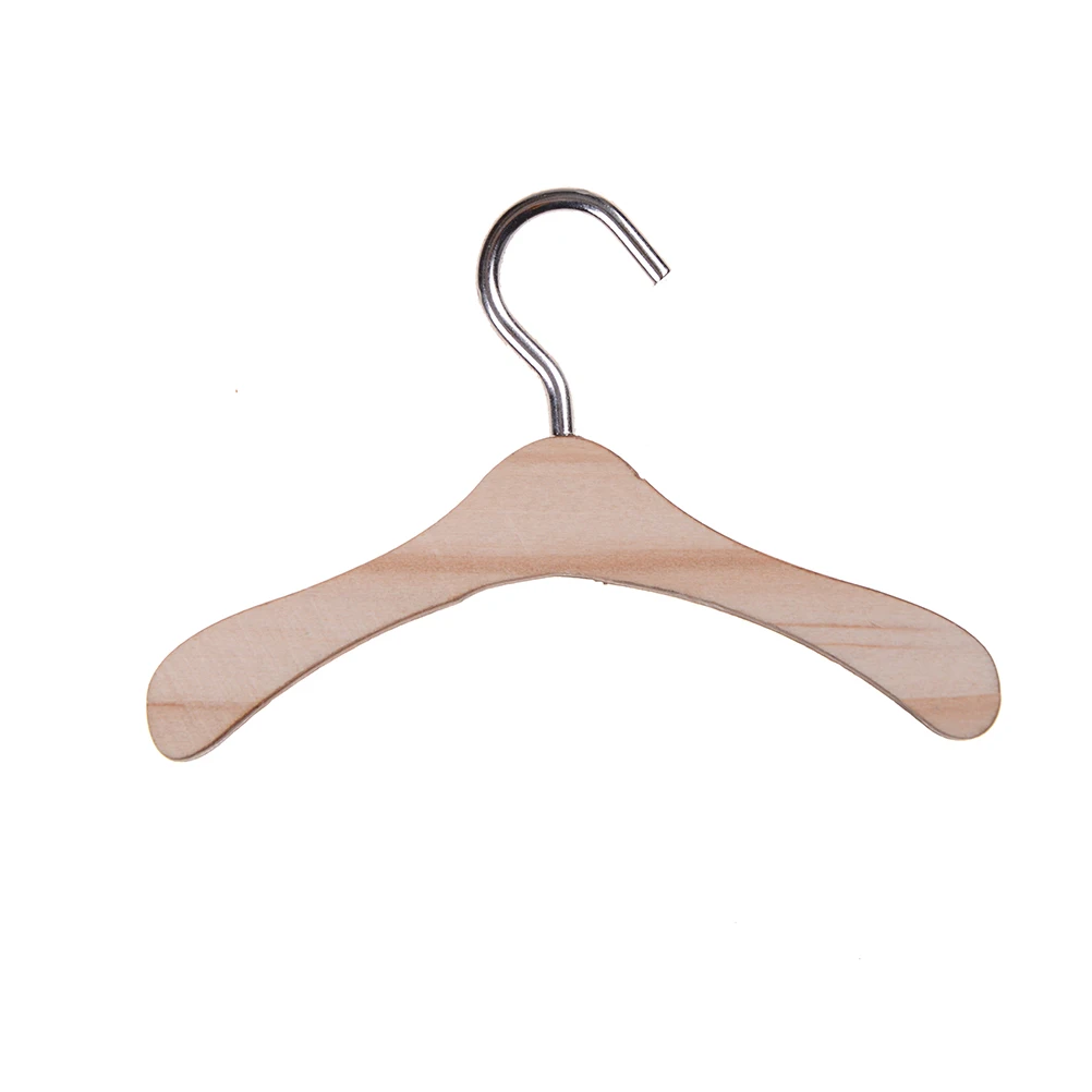

10pcs/lot Wooden Clothes Hanger Metal Hook for BJD Dolls Accessories 2020 New Wholesale