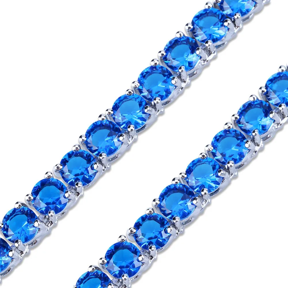 Высокое качество 4 мм Iced Out Blud Red CZ теннисная цепочка Ожерелье для мужчин хип