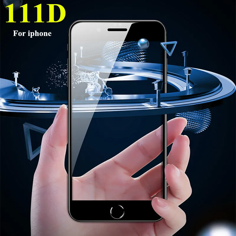 Защитное стекло 111D для iPhone 11 6 6S 7 8 полное покрытие Защита экрана X XS Max изогнутое XR